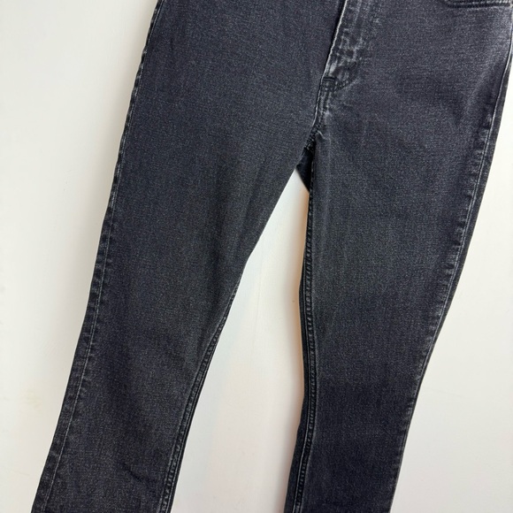 Abercrombie & Fitch Split Hem Jeans Sz 25 Black Denim Skinny High Rise - Picture 7 of 16